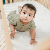 Crane Baby Crib Sheet - Willow Dainty Leaf