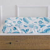 Crane Baby Quilted Change Pad Cover - Caspian Whale
