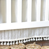 Crane Baby Cot/Crib Skirt Caspian Collection - White