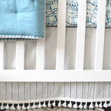 Crane Baby Cot/Crib Skirt Caspian Collection - White