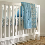 Crane Baby Cot/Crib Skirt Caspian Collection - White
