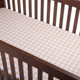 Abracadabra fitted sheet (60 cm x 120 cm) Orange Gingham Check