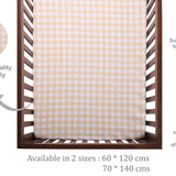 Abracadabra fitted sheet (60 cm x 120 cm) Orange Gingham Check