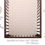 Abracadabra fitted sheet (70 cm x 140 cm) Orange Gingham Check
