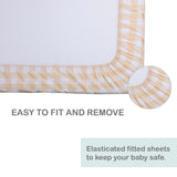 Abracadabra fitted sheet (60 cm x 120 cm) Orange Gingham Check