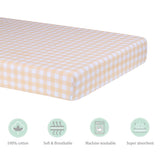 Abracadabra fitted sheet (60 cm x 120 cm) Orange Gingham Check