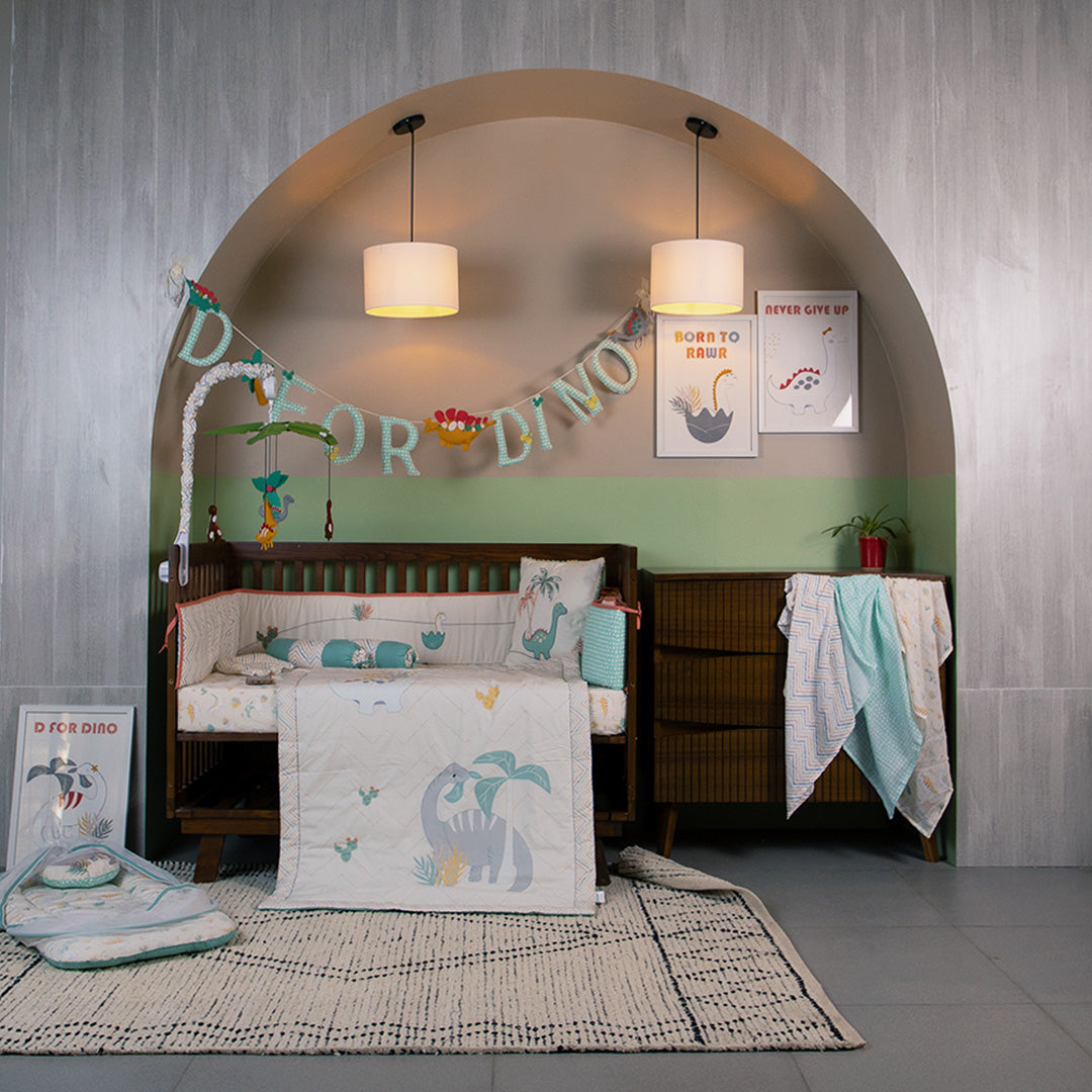 Baby Cot Bedding Set Dino Piece Abracadabra - Main Image