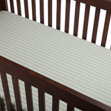 Abracadabra fitted sheet (70 cm x 140 cm) Green Ticking Stripe