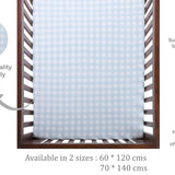 Abracadabra fitted sheet (60 cm x 120 cm) Blue Gingham Check