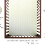 Abracadabra fitted sheet (60 cm x 120 cm) Green Ticking Stripe