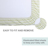 Abracadabra fitted sheet (60 cm x 120 cm) Green Ticking Stripe