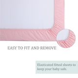Abracadabra fitted sheet (60 cm x 120 cm) Dusty Pink