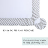 Abracadabra fitted sheet (60 cm x 120 cm) Grey Stripe