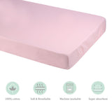 Abracadabra fitted sheet (60 cm x 120 cm) Dusty Pink