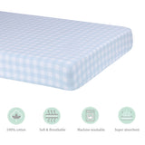 Abracadabra fitted sheet (60 cm x 120 cm) Blue Gingham Check