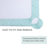 Abracadabra fitted sheet (60 cm x 120 cm) Sea Green