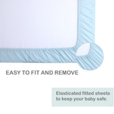 Abracadabra fitted sheet (60 cm x 120 cm) Powder Blue