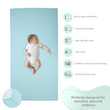 Abracadabra fitted sheet (60 cm x 120 cm) Sea Green Polka Dot