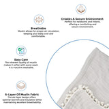 Crane Baby 6 Layer Muslin Blanket Moonstone - Grey
