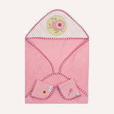 abracadabra Hooded Towel with 2 Face Washers Blossom