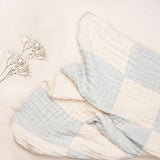 Abracadabra Organic Muslin Patchwork Blanket Blue