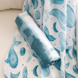 Crane Baby Muslin Swaddle Set - Caspian Whale & Tie-Dye