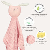 Abracadabra Organics Collectible Security Blanket with Cuddle Toy Bunny