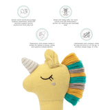Abracadabra Organic Hand Rattle – Unicorn (Yellow)