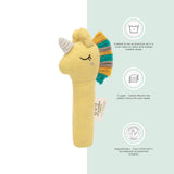 Abracadabra Organic Hand Rattle – Unicorn (Yellow)