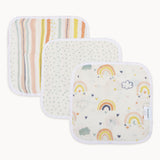 Abracadabra Muslin Wipes (Set of 3) - Rainbow