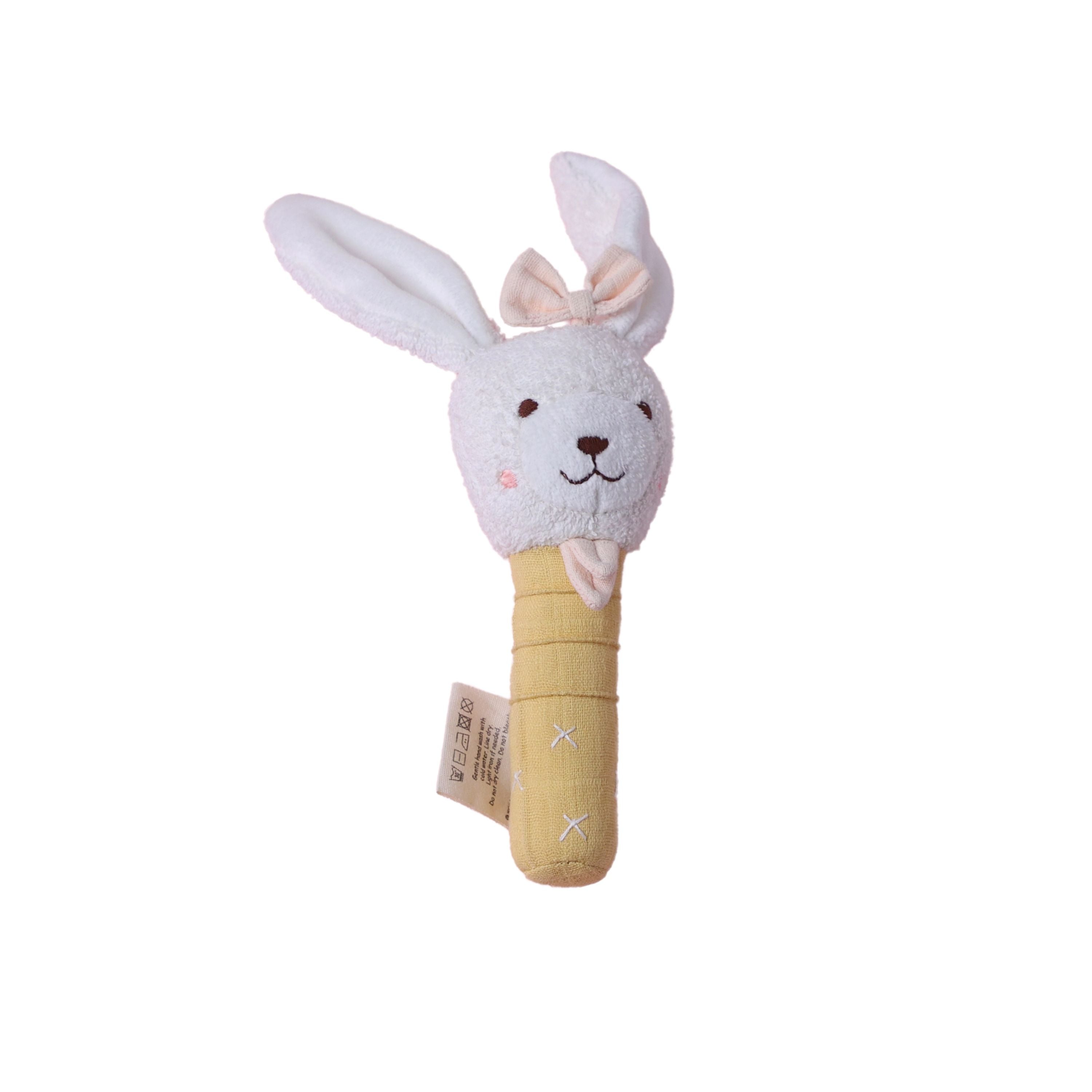 Yellow Bunny Hand Rattle – Soft Baby Rattle Toy | Abracadabra