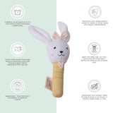 Abracadabra Hand Rattle - Bunny Yellow