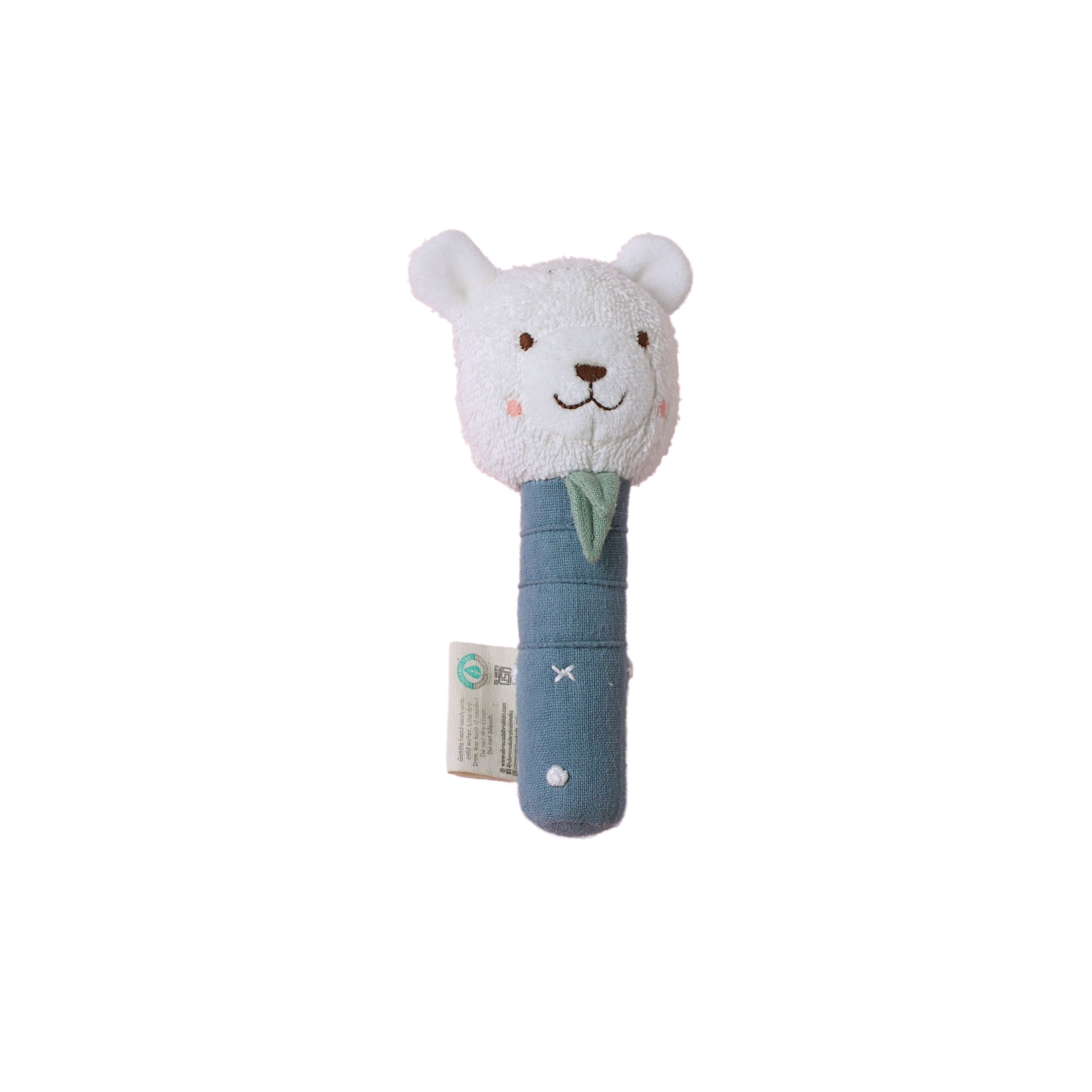 Blue Bear Hand Rattle – Soft Baby Rattle Toy | Abracadabra