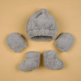 Abracadabra Caps, Mittens & Booties Set - Grey