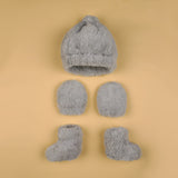 Abracadabra Caps, Mittens & Booties Set - Grey