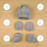 Abracadabra Caps, Mittens & Booties Set - Grey