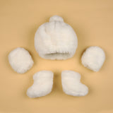 Abracadabra Caps, Mittens & Booties Set - White