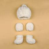 Abracadabra Caps, Mittens & Booties Set - White