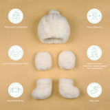 Abracadabra Caps, Mittens & Booties Set - White