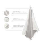 Close-up of Grey baby blanket highlighting ultra-soft fabric, warm sherpa lining, and lightweight comfort features.