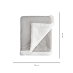 Grey baby blanket measuring 76 x 91 cm, ideal size for infants, newborns, and toddlers.