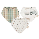 Crane Baby Bandana Bib Set - Charlie Tractor