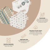 Crane Baby Bandana Bib Set - Charlie Tractor