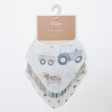 Crane Baby Bandana Bib Set - Charlie Tractor