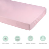 Abracadabra fitted sheet (70 cm x 140 cm) Dusty Pink