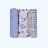 Abracadabra Muslin Swaddles (Set of 3) - Rocketman